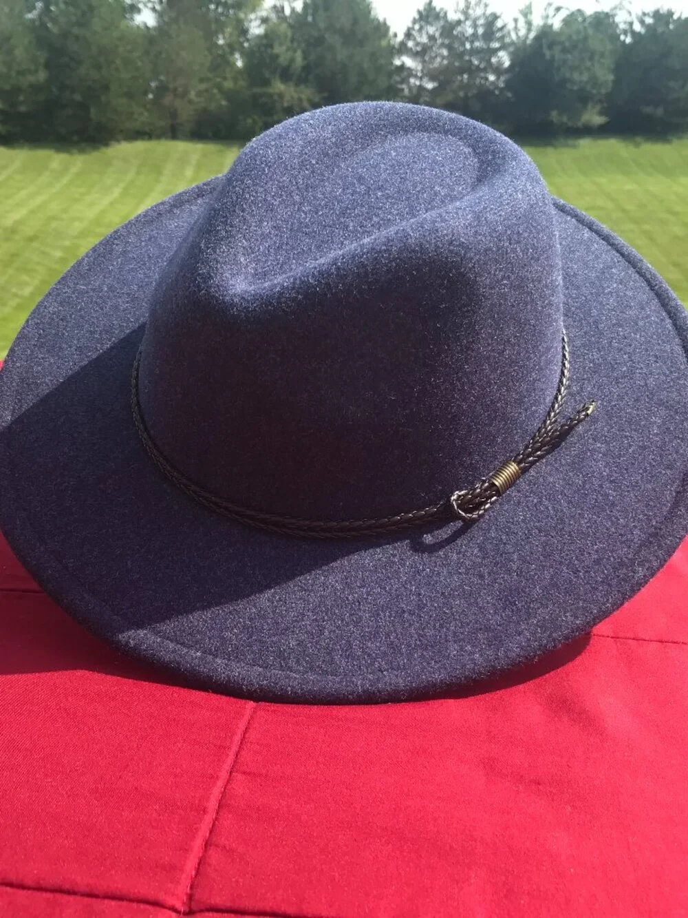 Blue Fedora: Wide Brim Felt Fedora